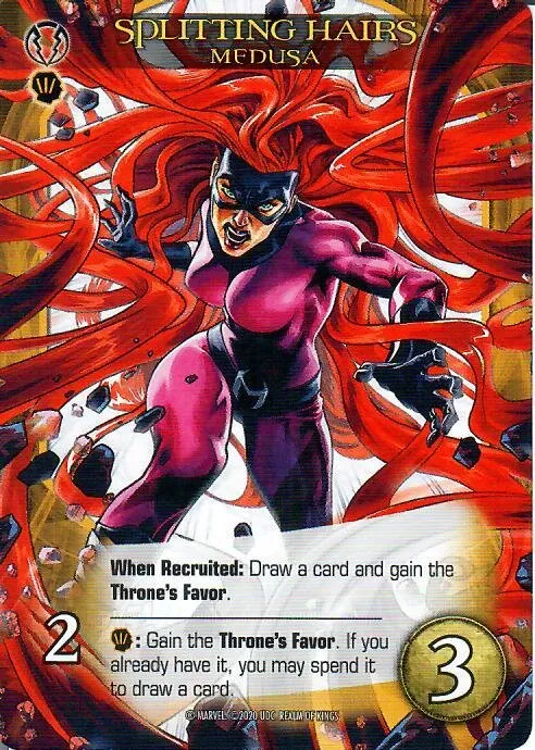 Hero card — Medusa, Splitting Hairs (Realm of Kings set)